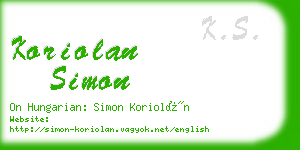 koriolan simon business card
